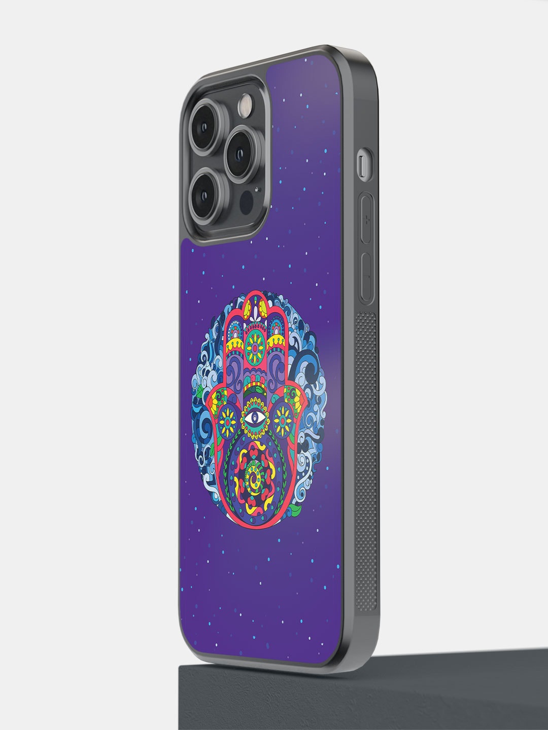 

macmerise Humsa Mandala iPhone 14 Pro Max Bumper Case Cover, Purple