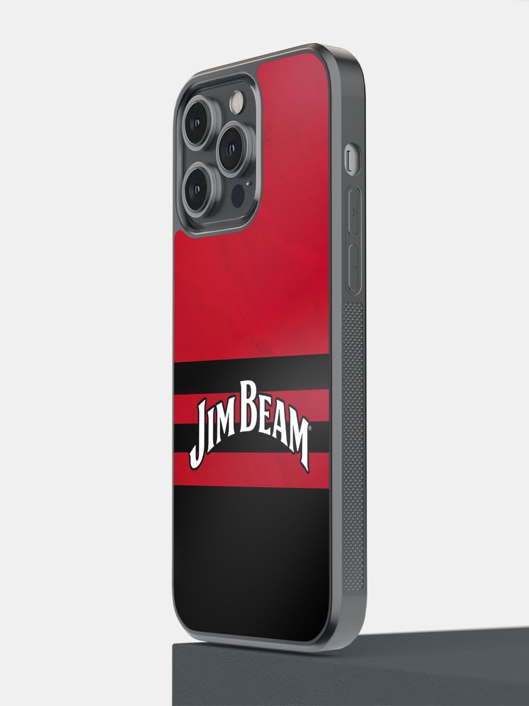 

macmerise Printed Jim Beam Stripes iPhone 14 Pro Max Phone Bumper Case, Red