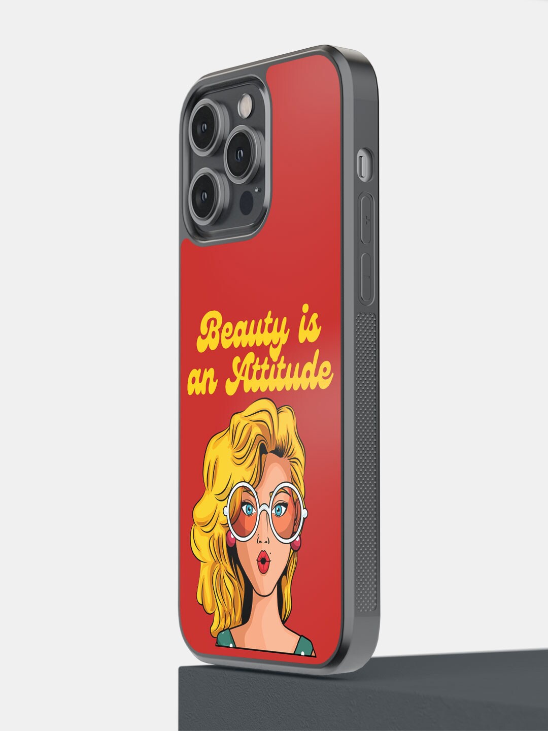 

macmerise Beauty Is An Attitude iPhone 14 Pro Max Bumper Case Cover, Red