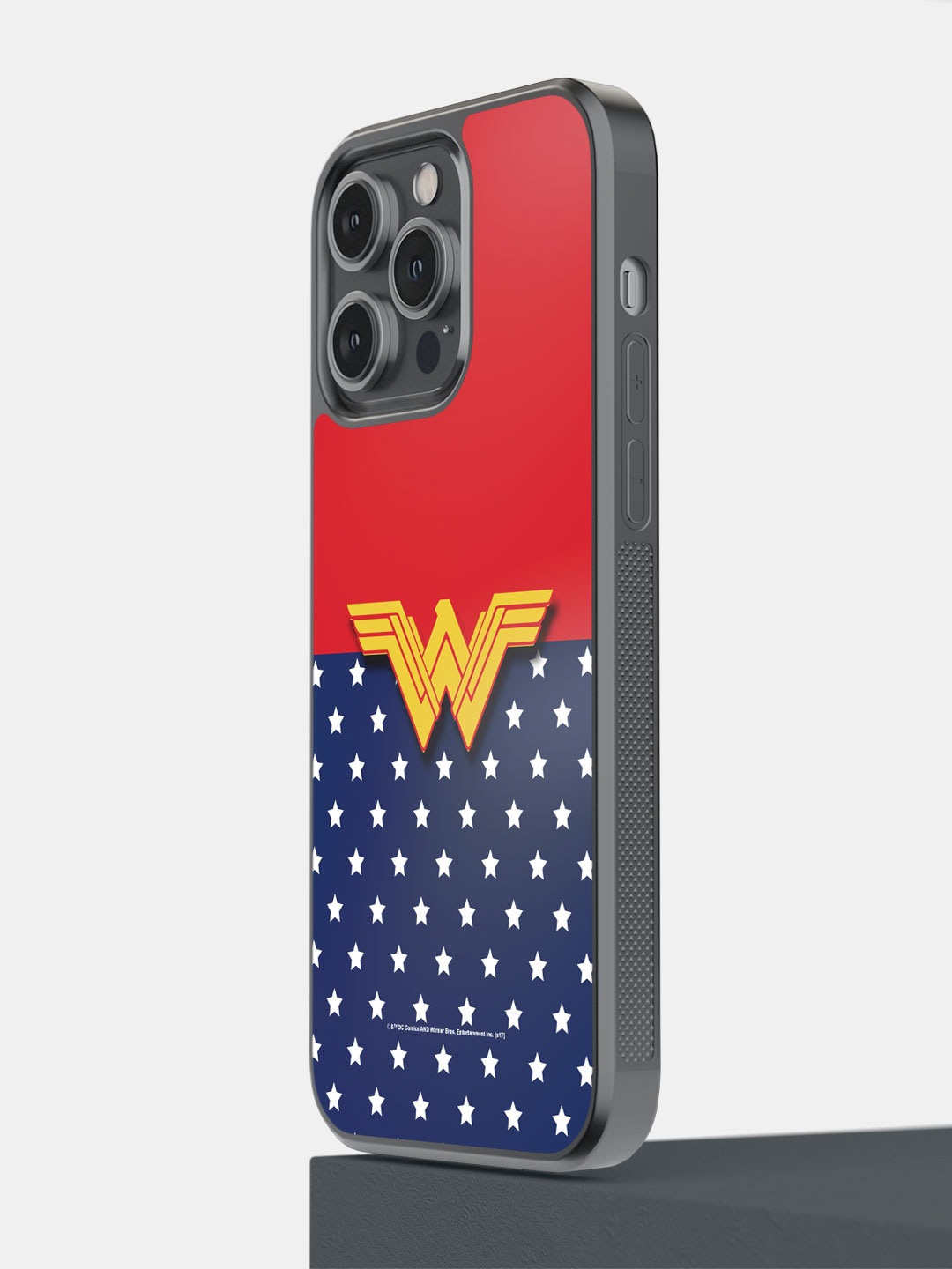 

macmerise Printed Classic Wonder Woman Logo iPhone 14 Pro Max Phone Bumper Case, Red