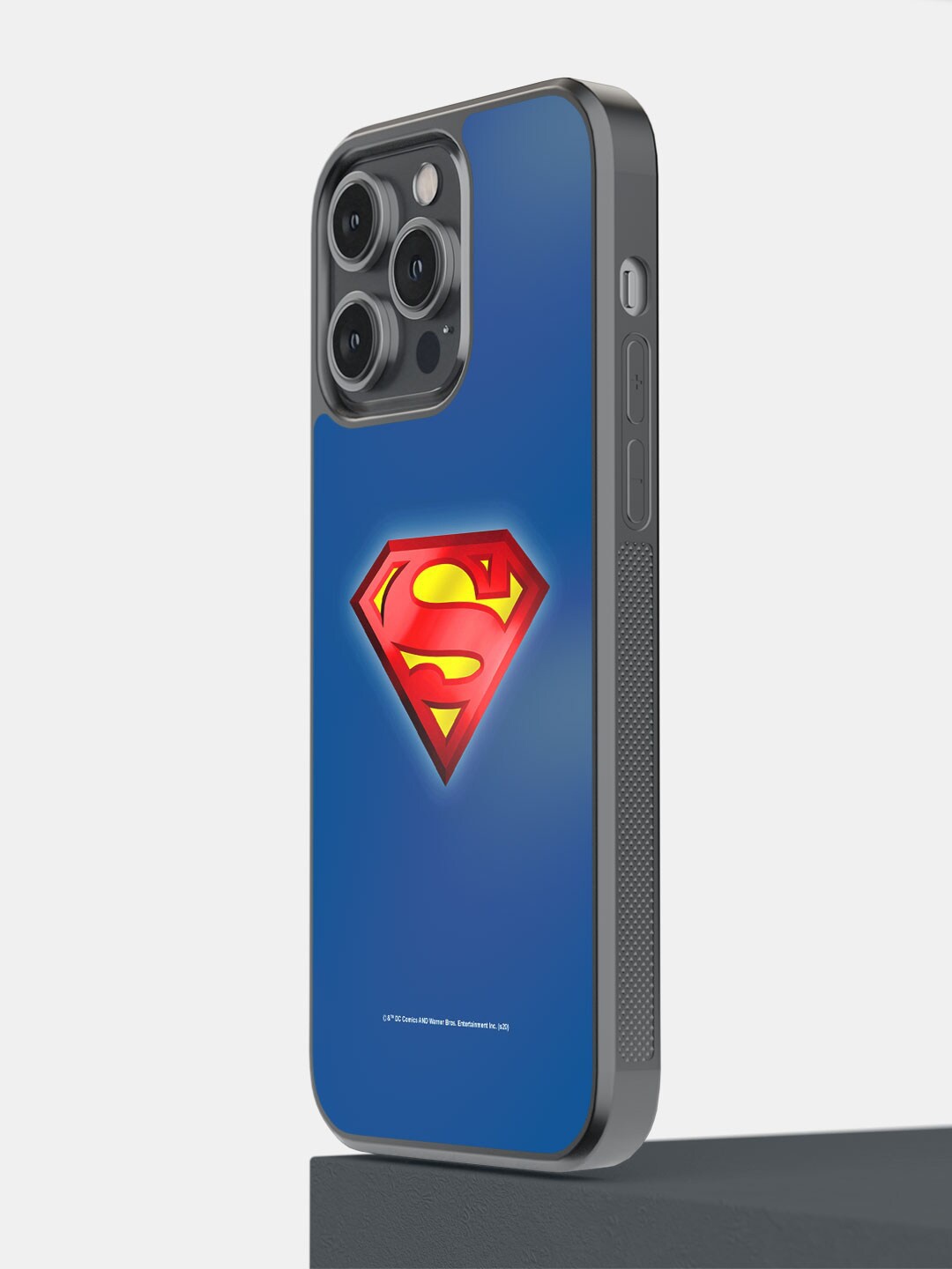 

macmerise Logo Superman iPhone 14 Pro Max Bumper Case Cover, Blue