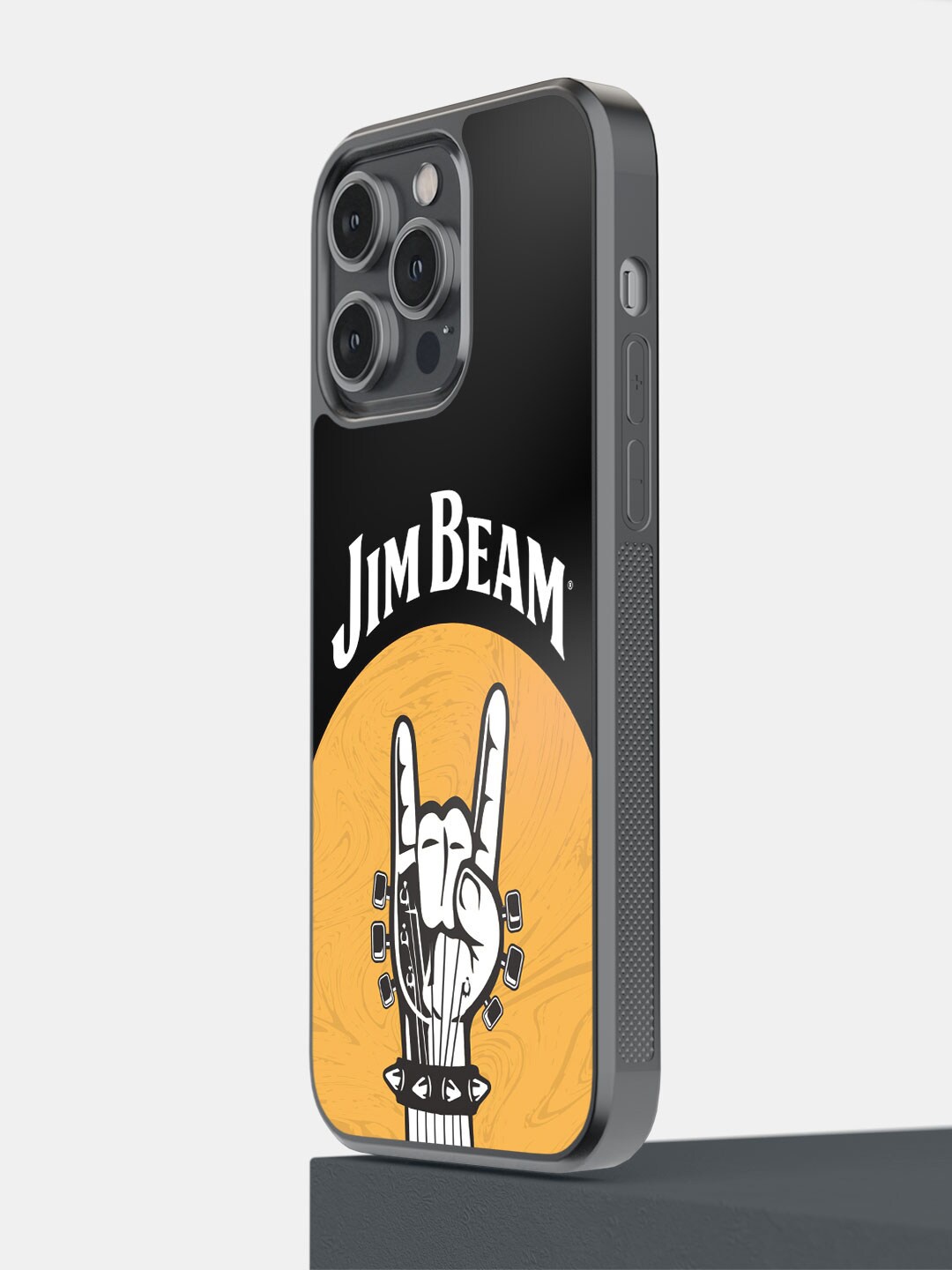 

macmerise Jim Beam Rock Swag Printed iPhone 14 Pro Max Bumper Case Cover, Black
