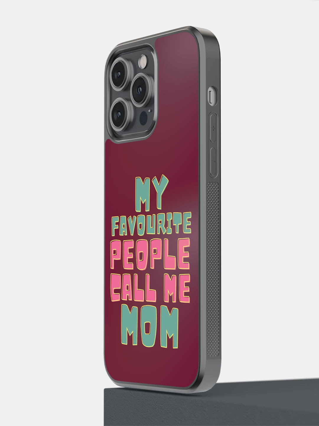 

Macmerise Moms Favourites iPhone 14 Pro Max Bumper Case, Maroon