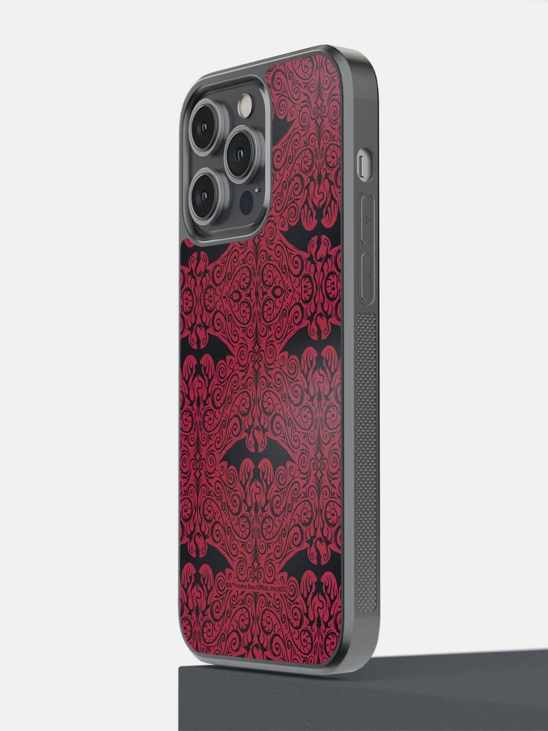 

macmerise Dragon Pattern Printed iPhone 14 Pro Max Bumper Case Cover, Red