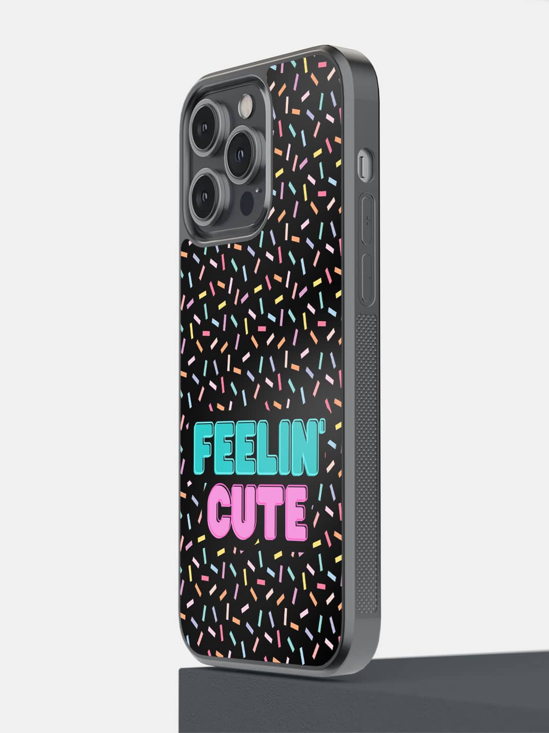 

macmerise Feelin Cute iPhone 14 Pro Max Bumper Case Cover, Black