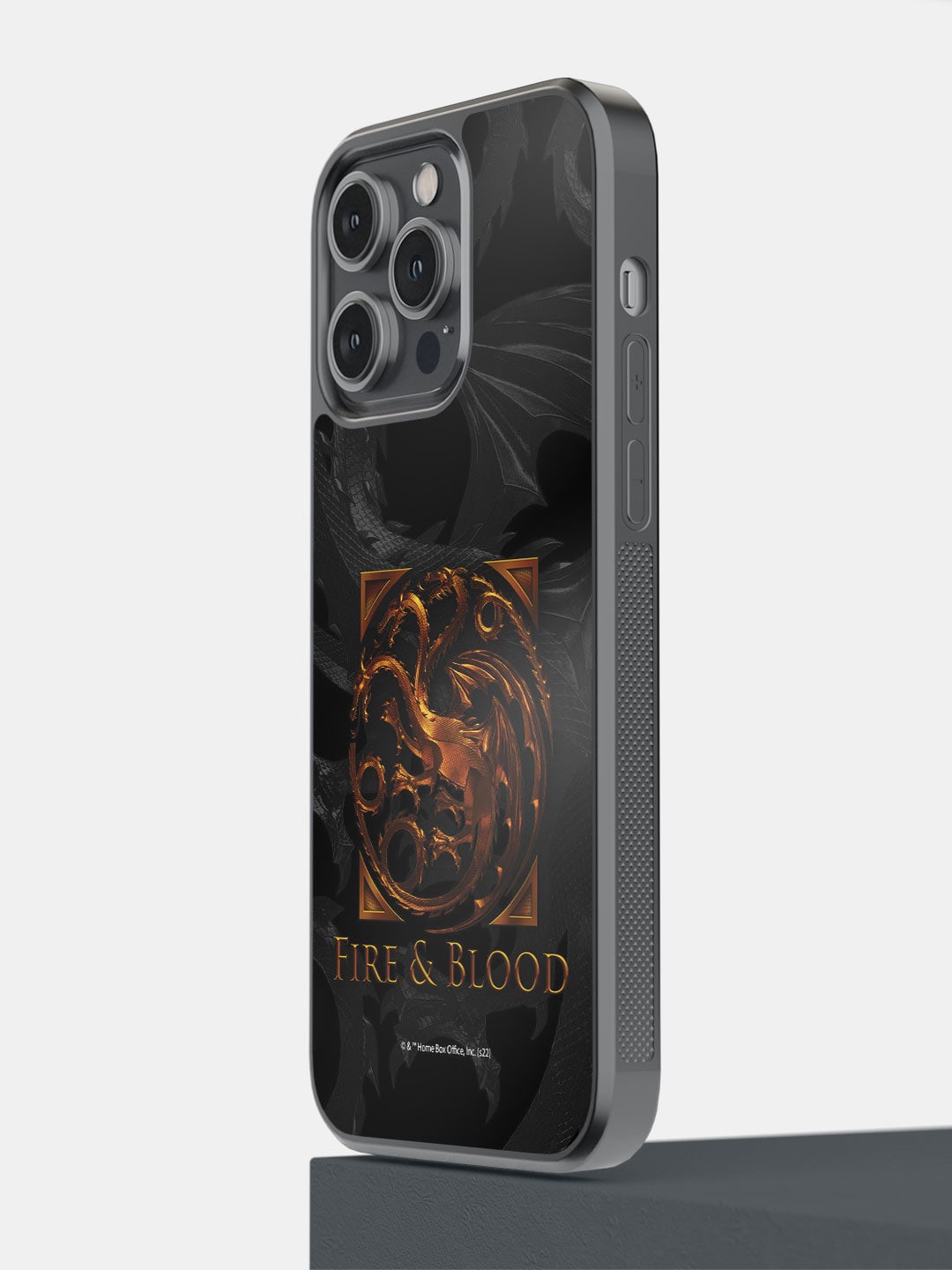

macmerise Printed Fire & Blood iPhone 14 Pro Max Phone Bumper Case, Black