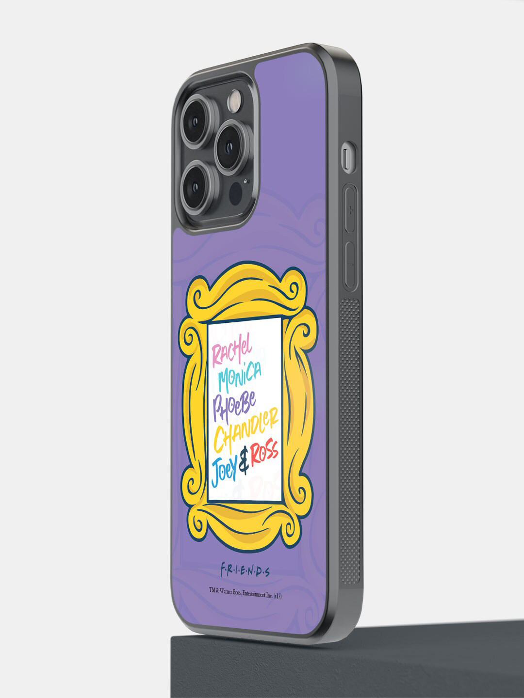 

macmerise Framed In friendship Printed iPhone 14 Pro Max Bumper Case Cover, Purple
