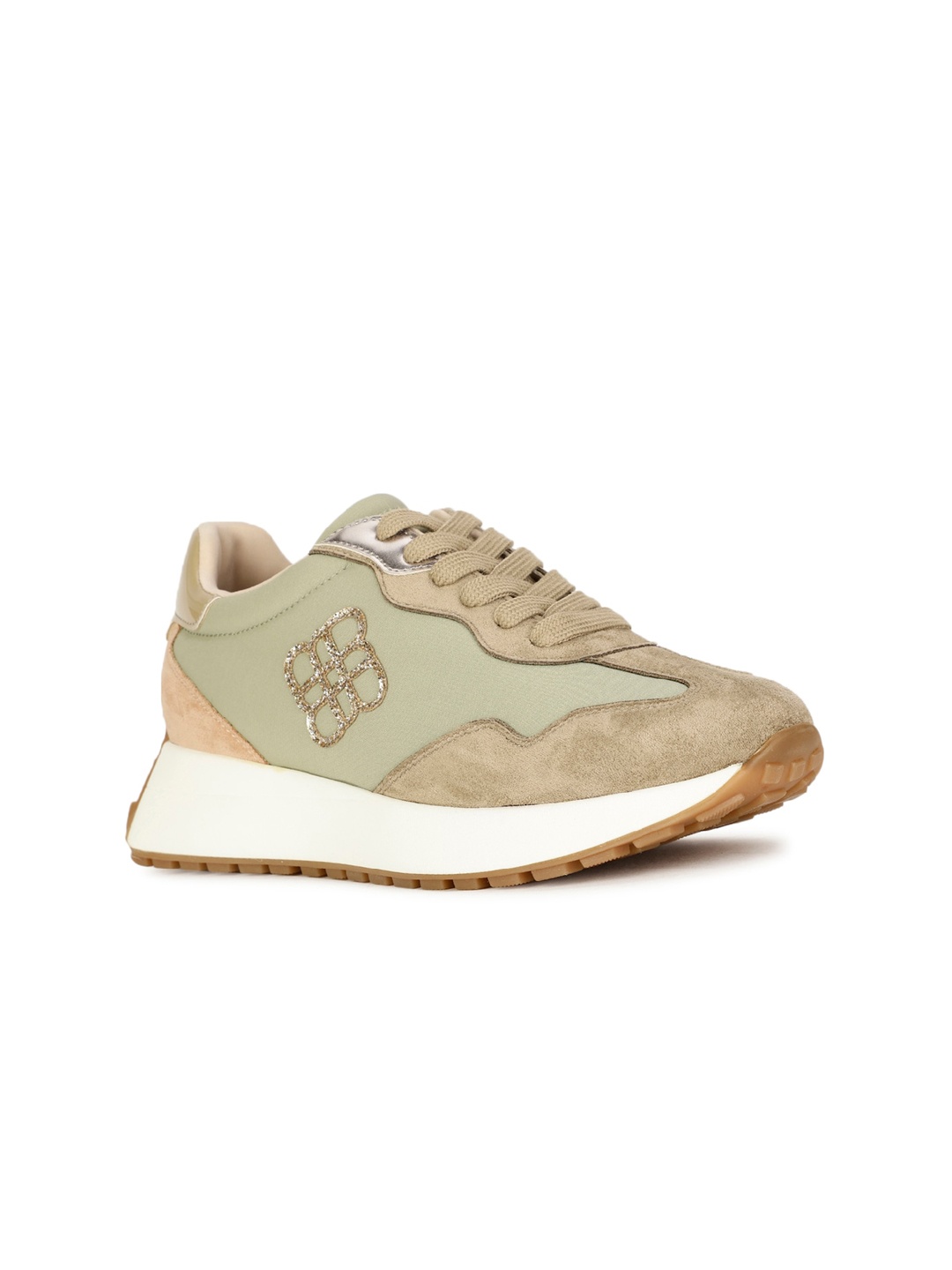 

Bata Women Colourblocked Comfort Insole Contrast Sole Sneakers, Sea green