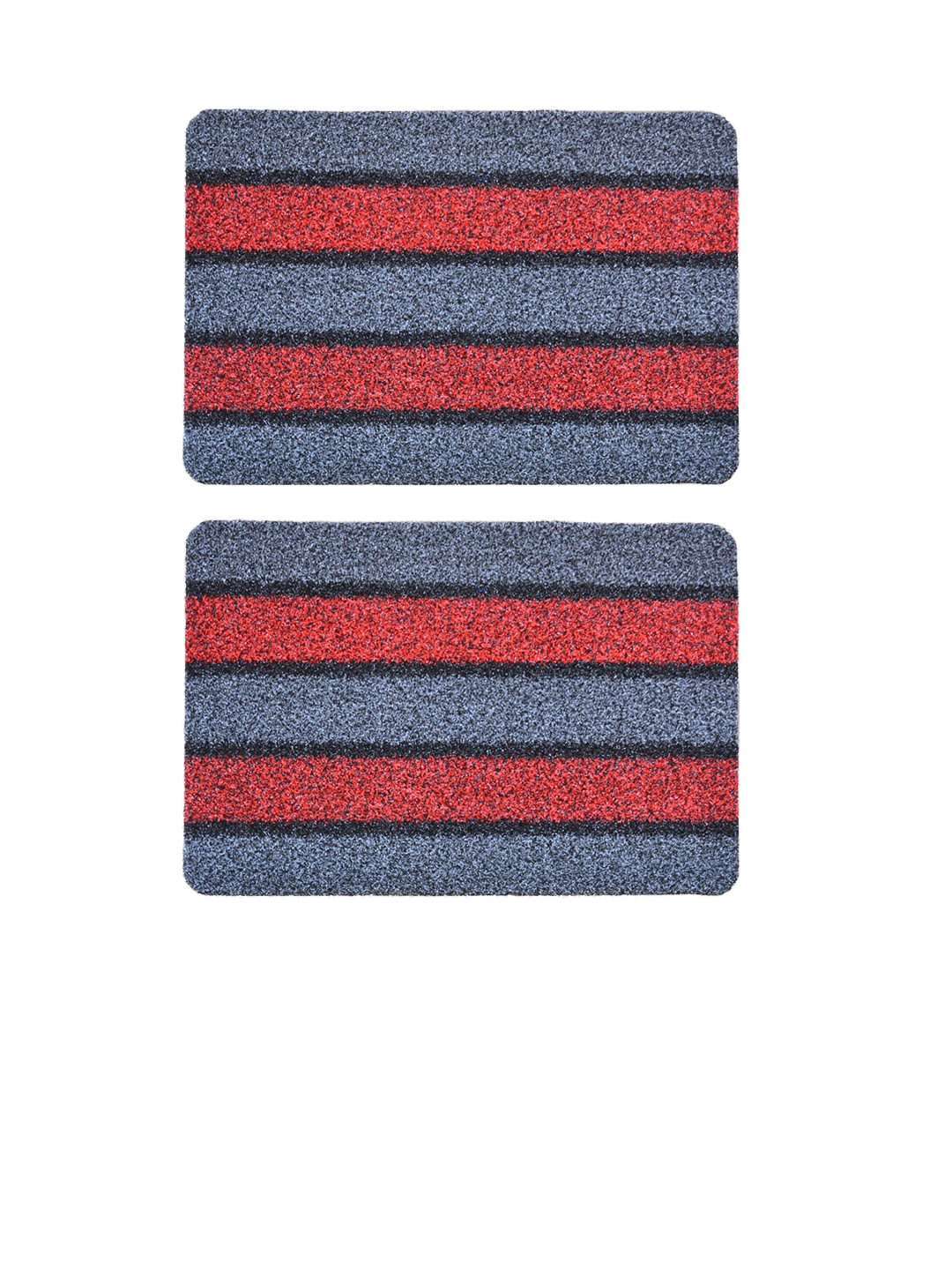 

Athom Living Grey & Red 2 Pieces Self-Design Anti-Slip Doormats