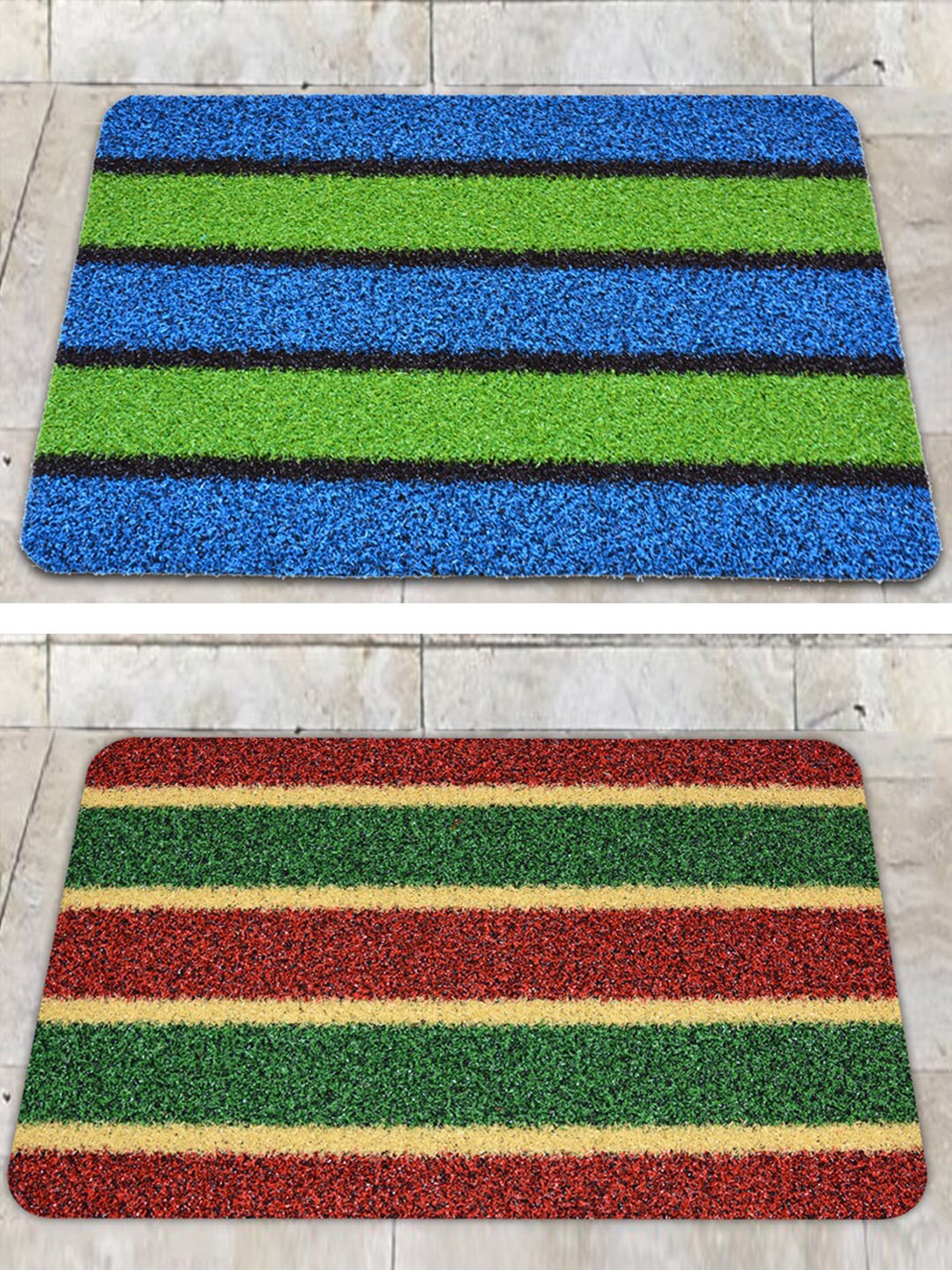 

Athom Living Blue & Maroon 2-Pieces Anti-Slip Doormats