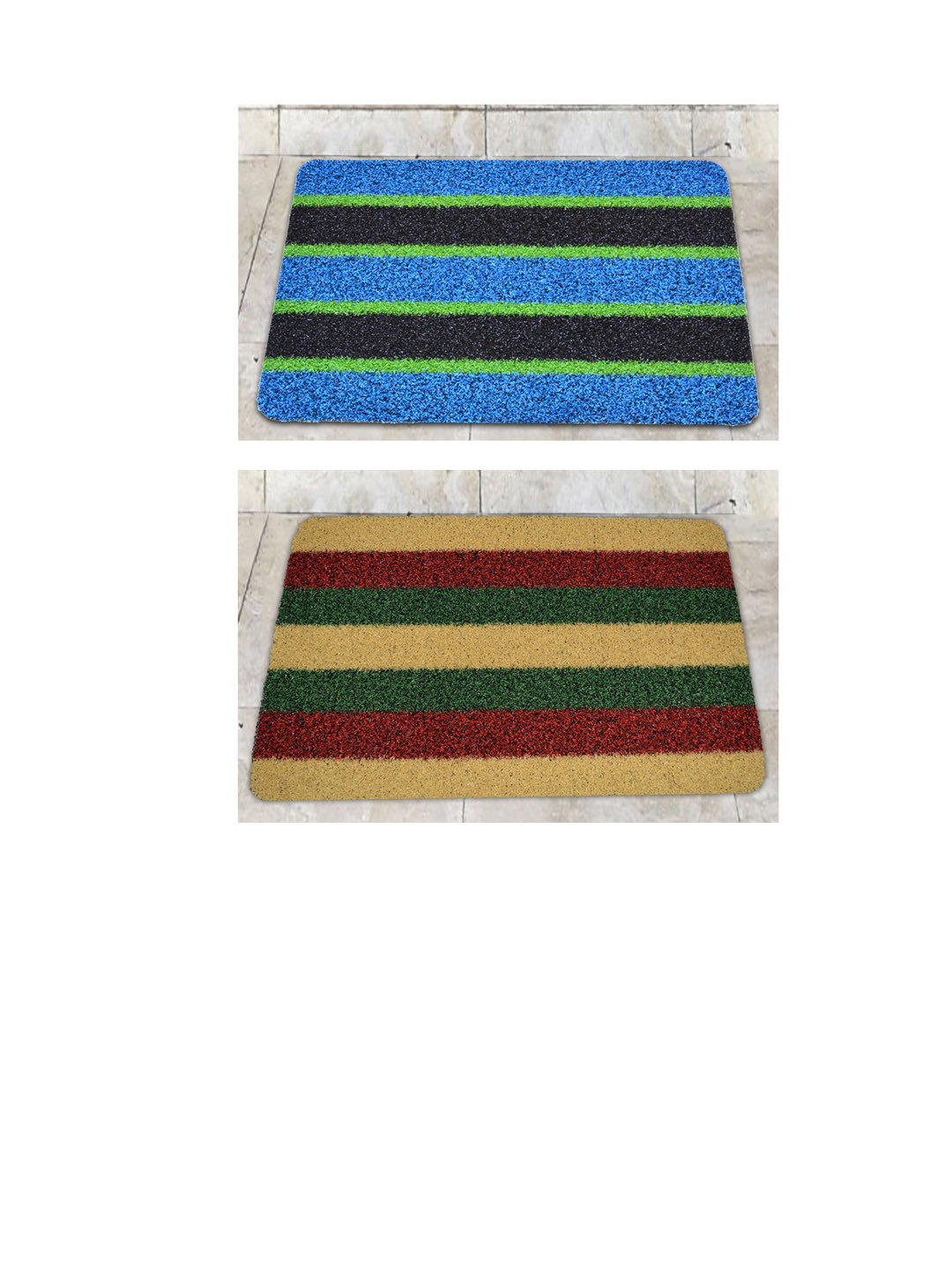 

Athom Living 2 Pcs Red & Blue Striped Anti-Skid Doormats