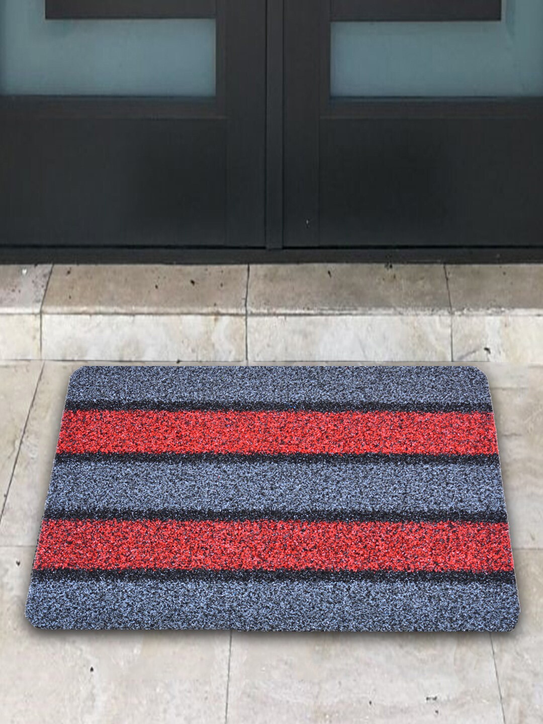 

Athom Living Grey & Pink Striped Anti-Slip Doormat