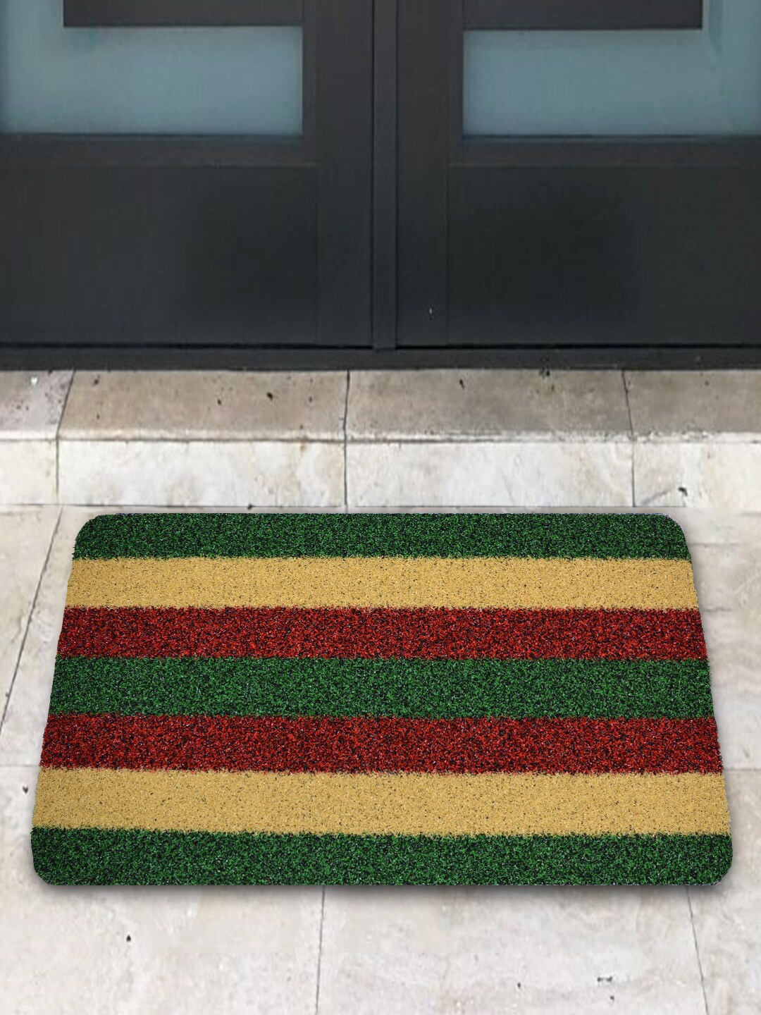 

Athom Living Red & Yellow Striped Anti-Skid Doormat