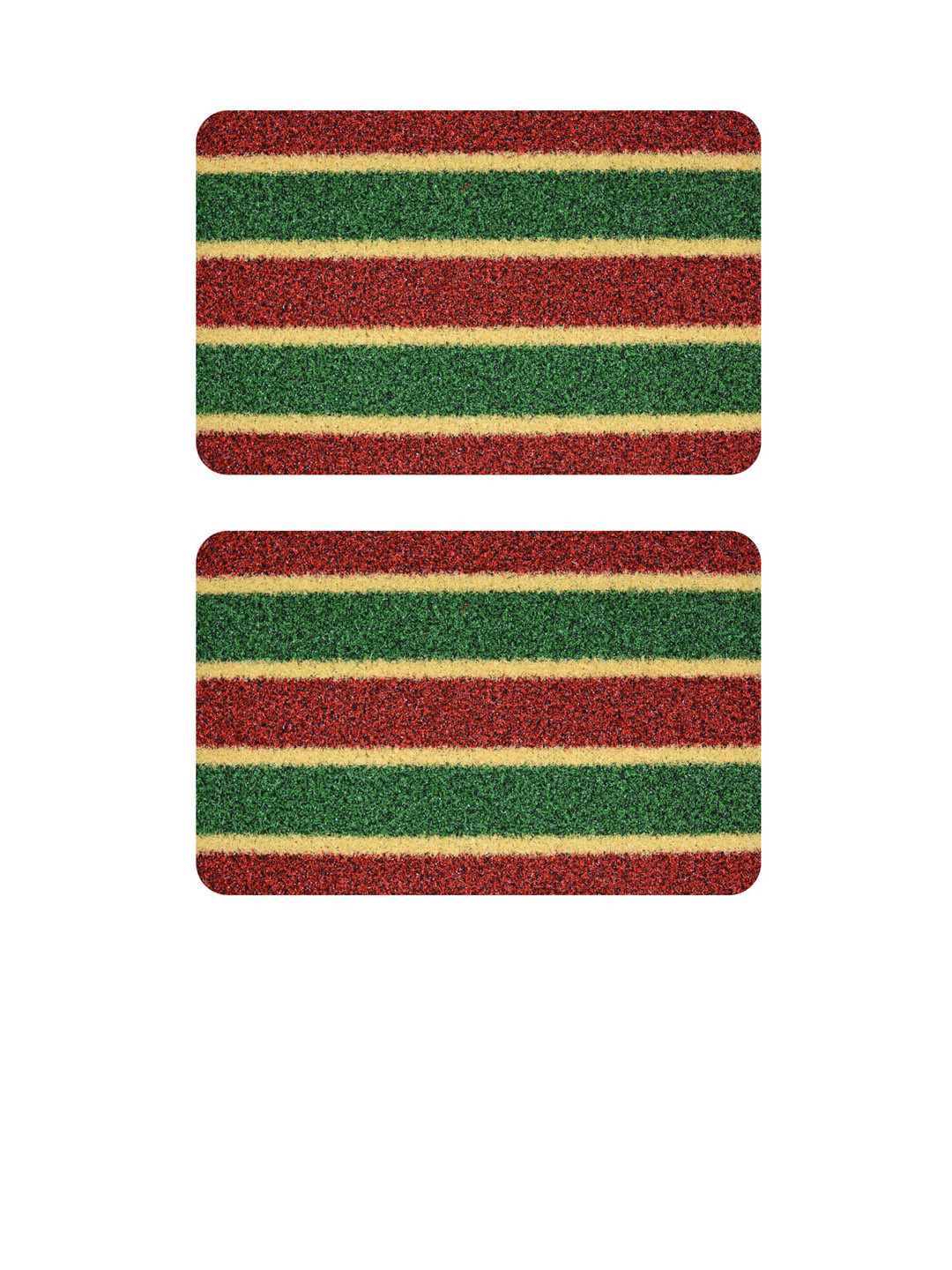 

Athom Living 2 Pcs Red & Green Striped Anti-Skid Doormats