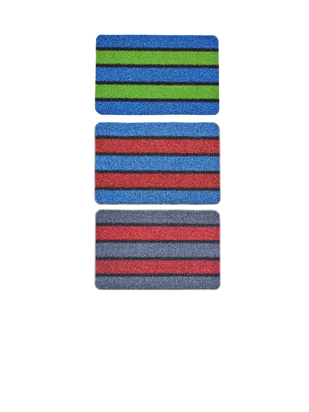 

Athom Living M-Series 3 Pcs Red & Blue Striped Anti-Skid Doormats