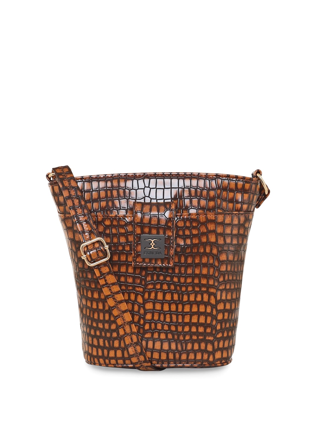 

ESBEDA Animal Textured Structured Sling Bag, Tan