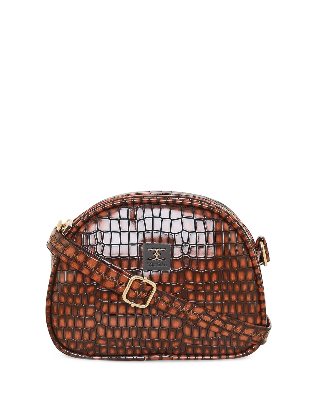 

ESBEDA Textured Structured Sling Bag, Rust