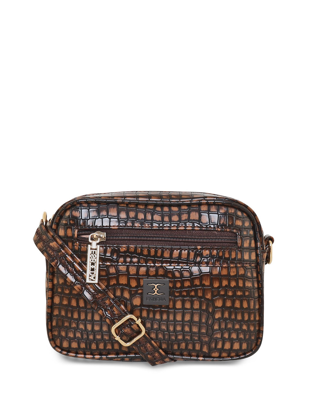 

ESBEDA Textured Structured Sling Bag, Brown