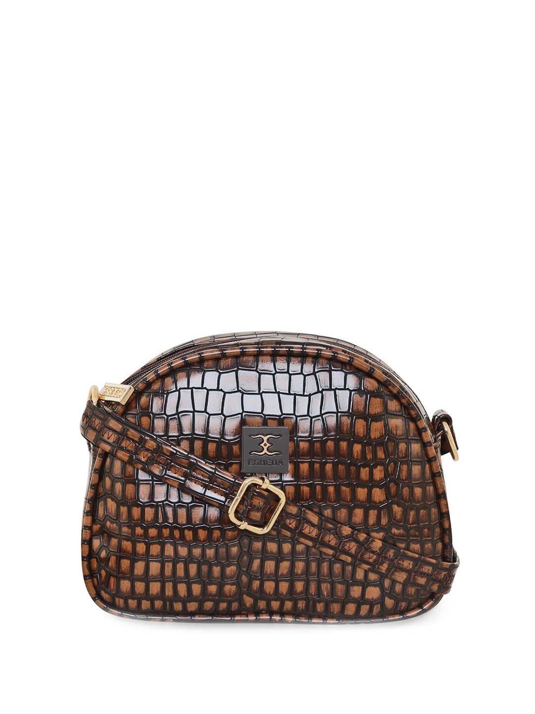 

ESBEDA Animal Textured PU Sling Bag, Brown