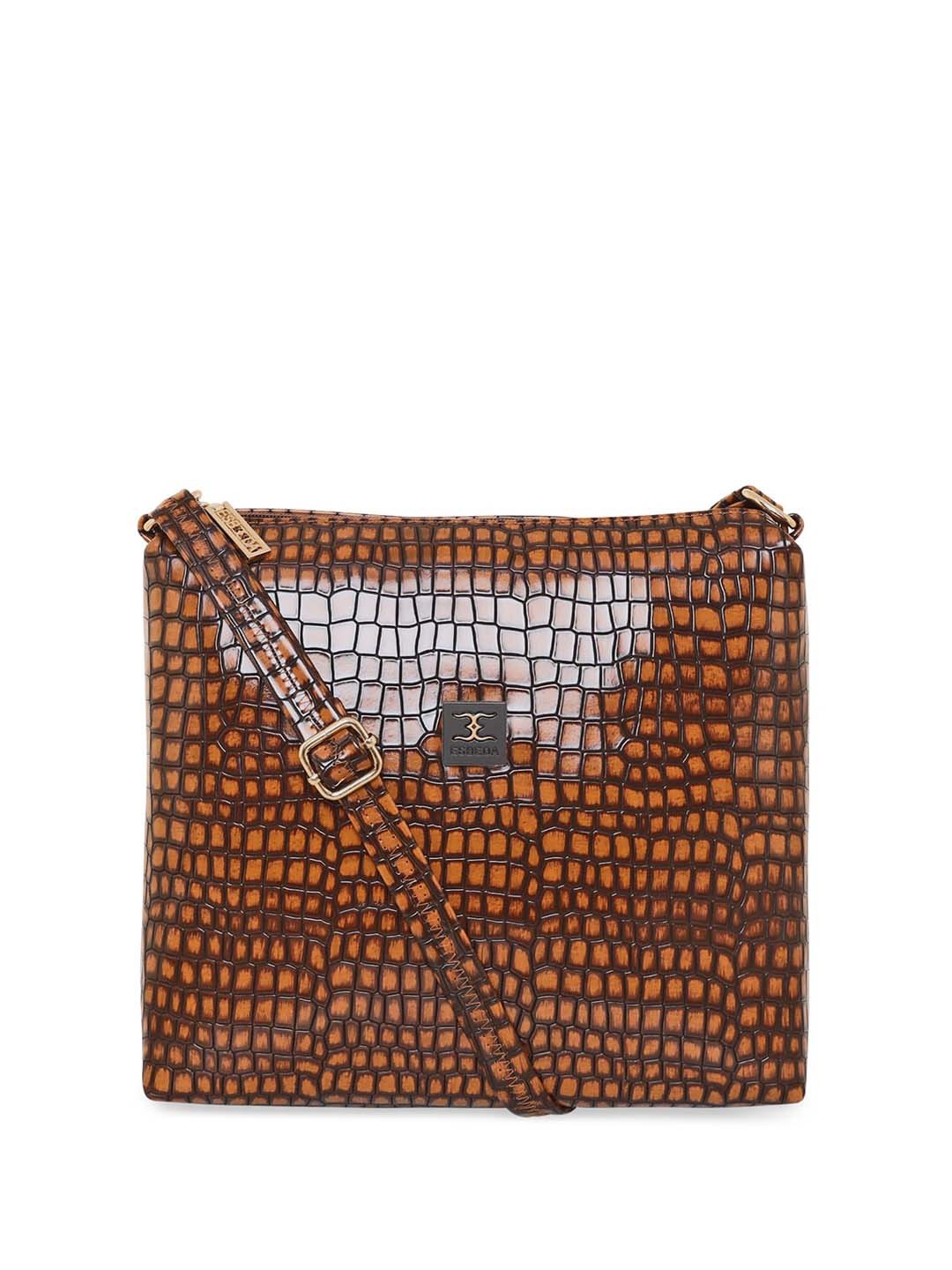 

ESBEDA Animal Textured Structured Sling Bag, Tan