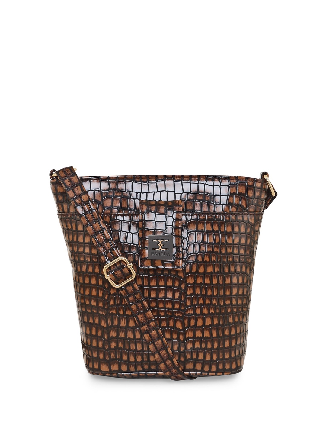 

ESBEDA Textured Structured Sling Bag, Brown