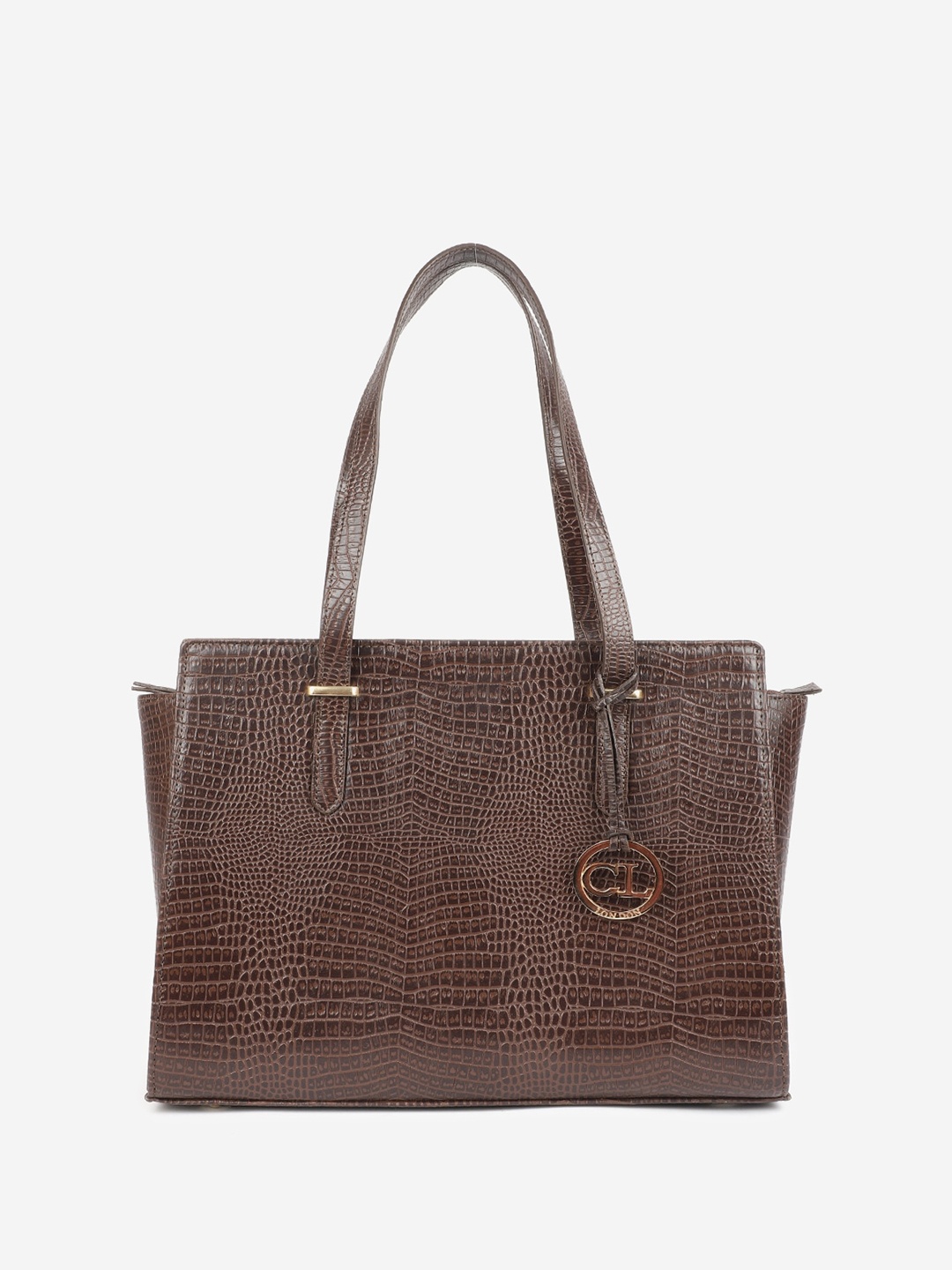 

Carlton London Textured Structured Shoulder Bag, Brown