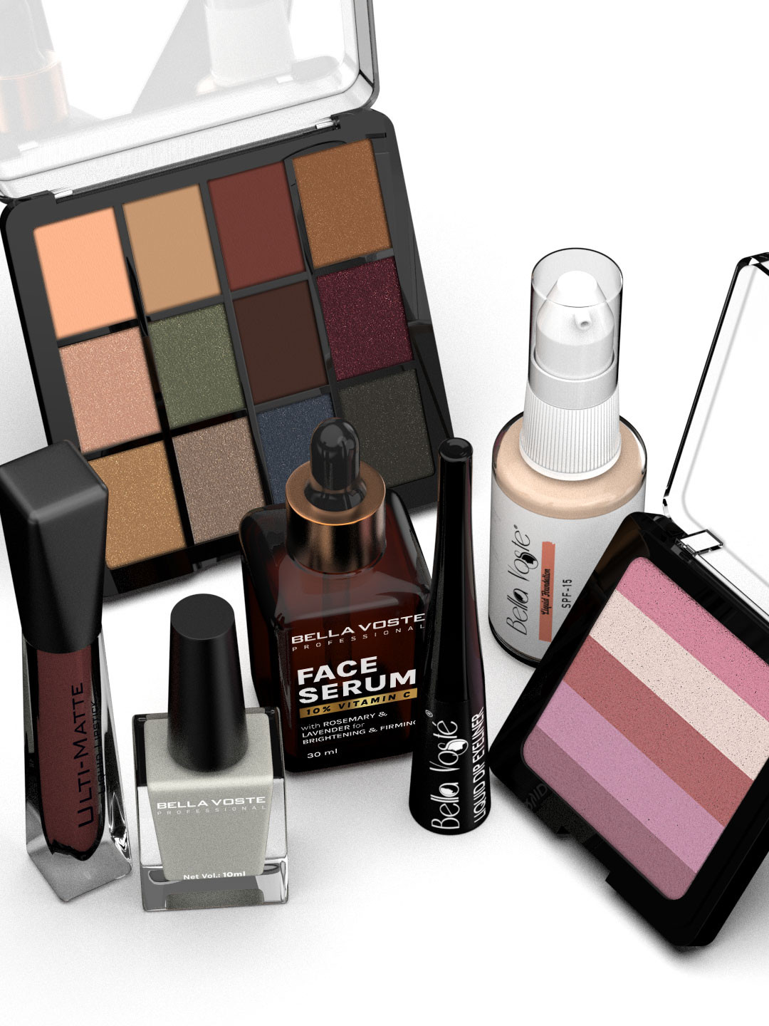 

Bella Voste Set OF 7 Professional White Purity Shine Makeup Combo