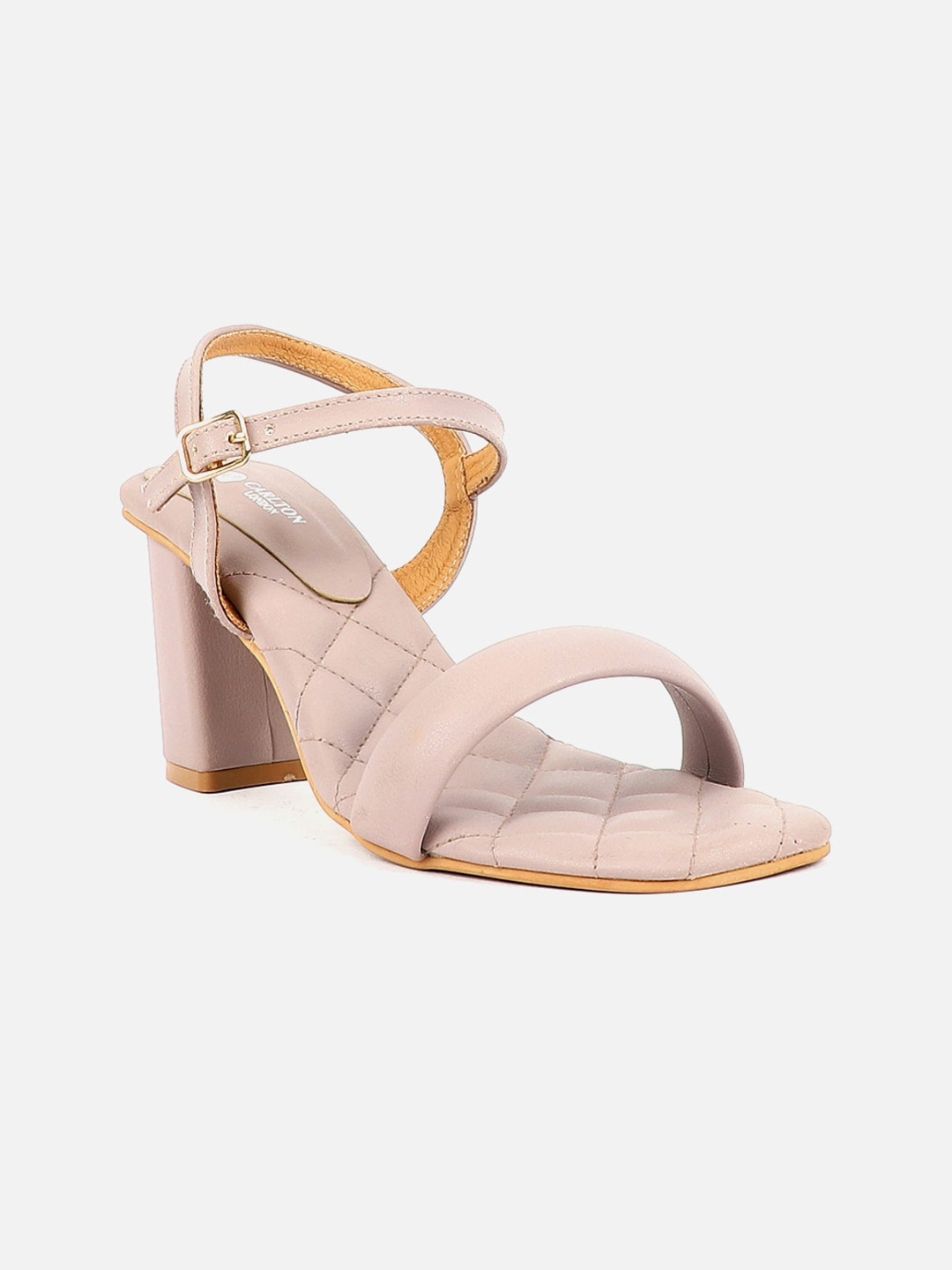 

Carlton London Open Toe Block Heels With Buckles Closure, Lavender