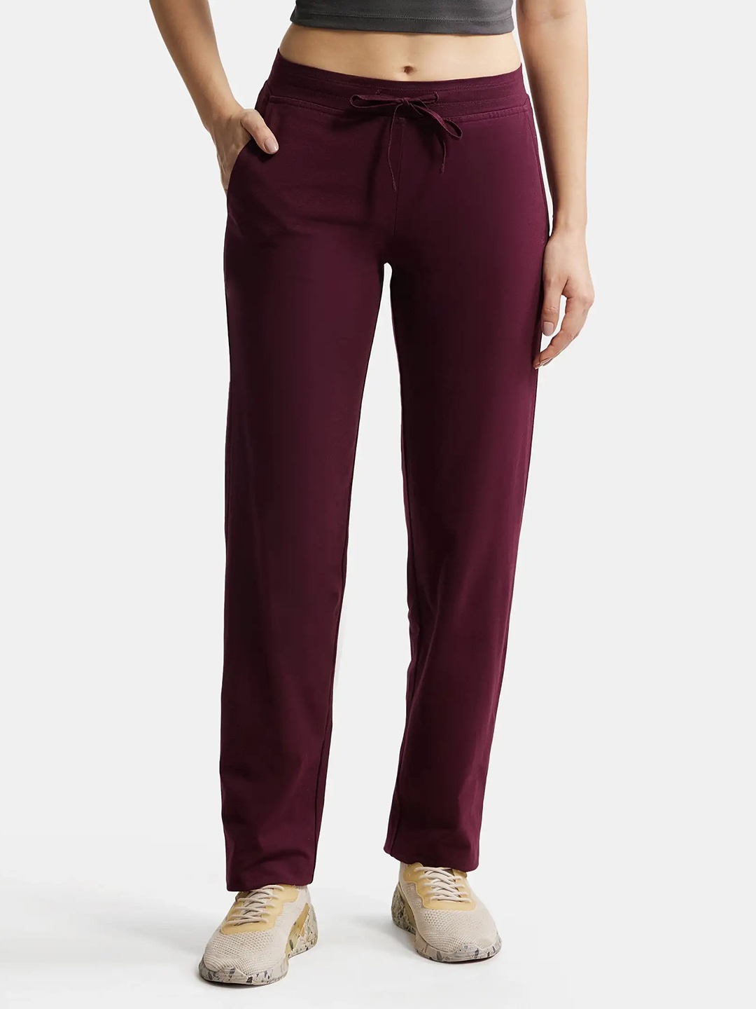 

Jockey Super Combed Cotton Stretch Relaxed Fit Trackpant With Side Pockets-1302, Purple