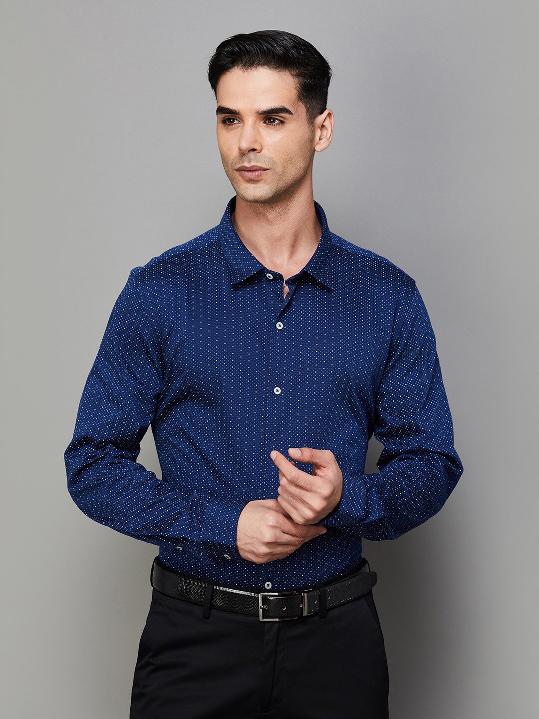 

CODE by Lifestyle Printed Classic Formal Shirt, Blue