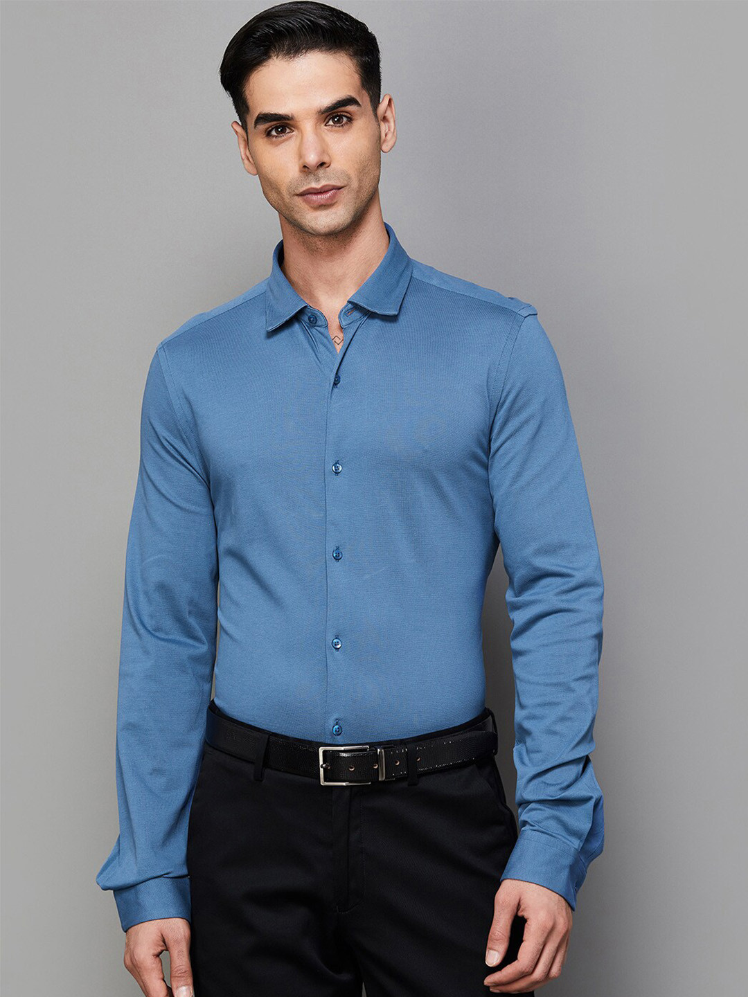 

CODE by Lifestyle Spread Collar Formal Shirt, Blue