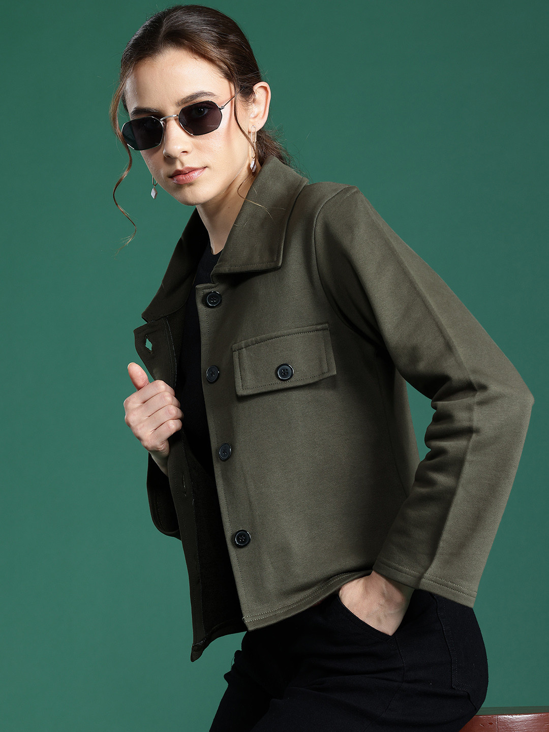

DressBerry Women Lightweight Tailored Jacket, Olive