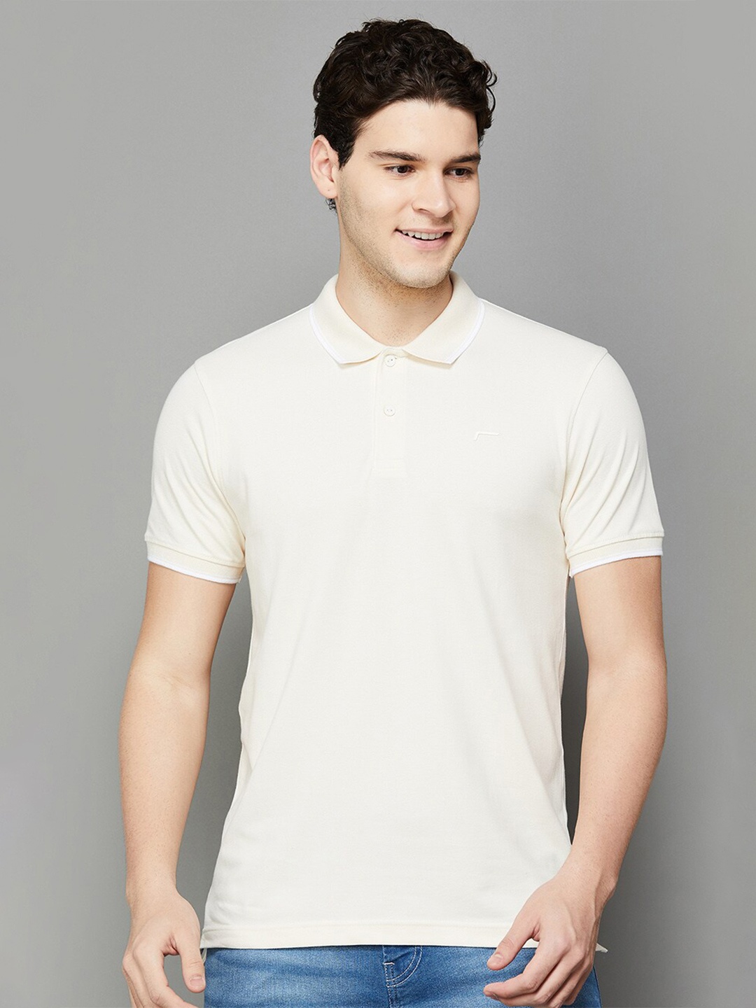 

Fame Forever by Lifestyle Polo Collar Short Sleeves T-shirt, Beige