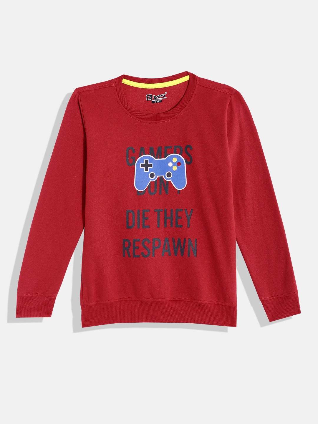

Eteenz Boys Graphic Printed Typography Detailed Premium Cotton Sweatshirt, Red
