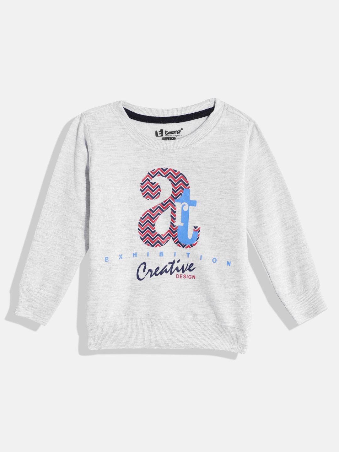 

Eteenz Boys Premium Cotton Typography Printed Sweatshirt, Grey melange