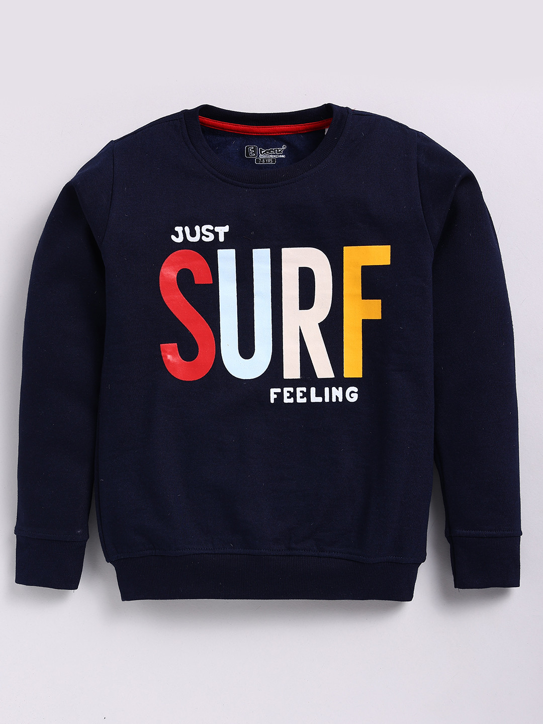 

Eteenz Boys Premium Cotton Typography Printed Sweatshirt, Navy blue