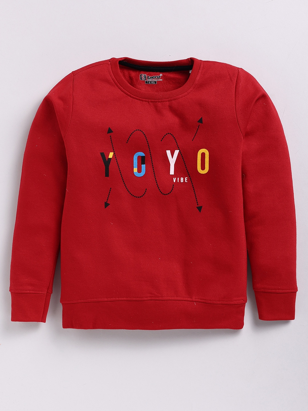 

Eteenz Boys Premium Cotton Typography Printed Sweatshirt, Red