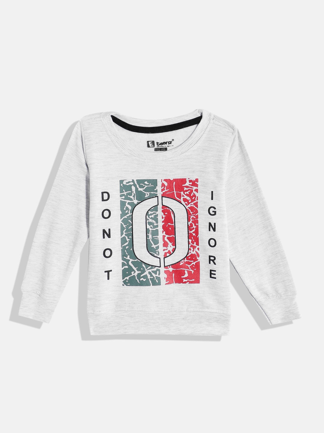 

Eteenz Boys Premium Cotton Typography Printed Sweatshirt, Grey melange