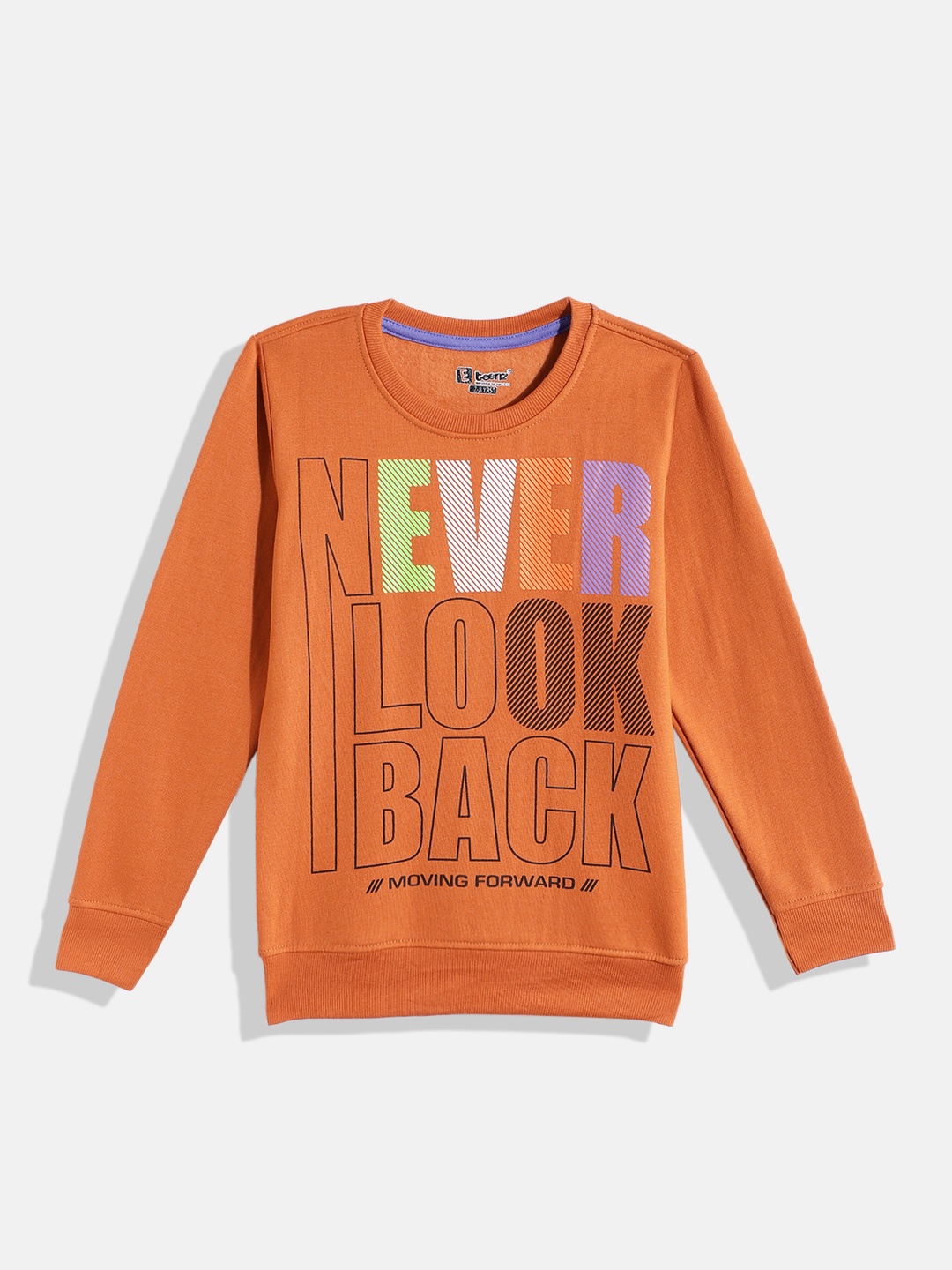 

Eteenz Boys Printed Premium Cotton Sweatshirt, Rust