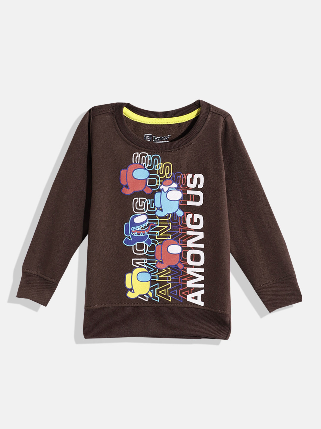 

Eteenz Boys Printed Premium Cotton Sweatshirt, Brown