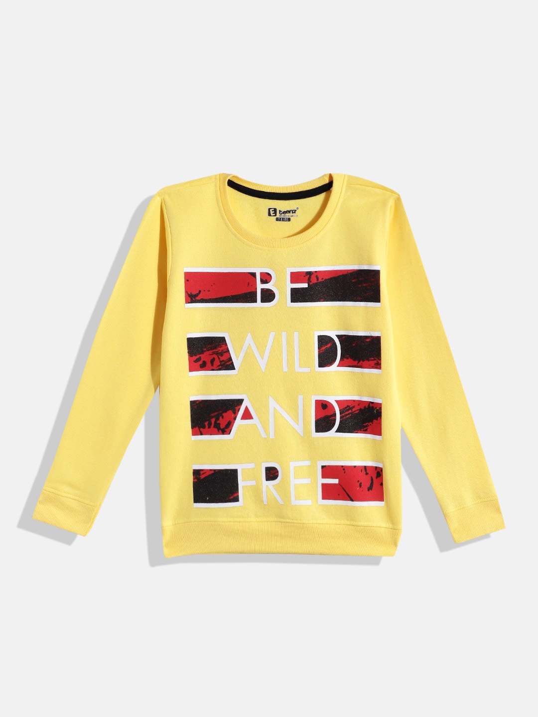 

Eteenz Boys Printed Premium Cotton Sweatshirt, Yellow