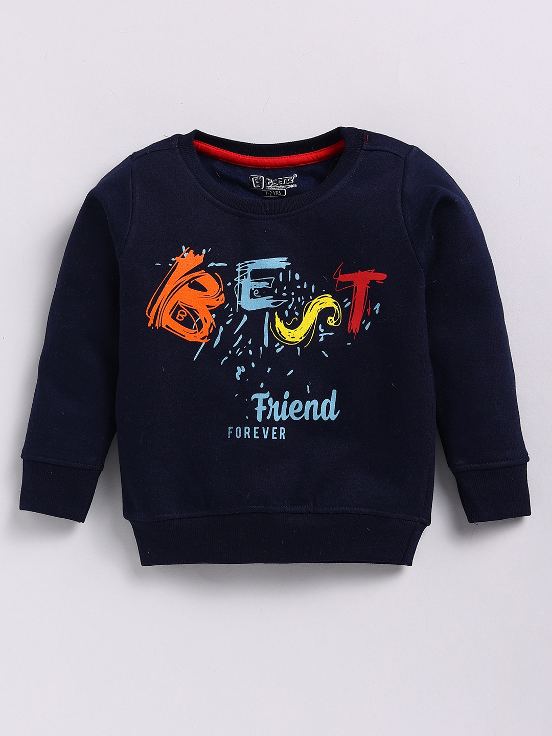 

Eteenz Boys Printed Premium Cotton Sweatshirt, Navy blue