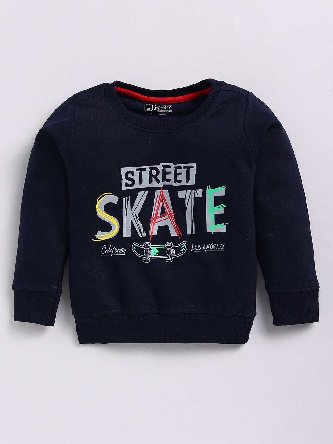 

Eteenz Boys Printed Premium Cotton Sweatshirt, Navy blue