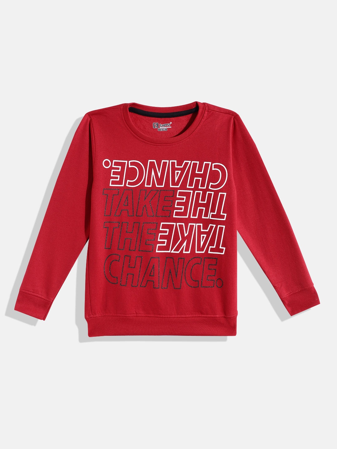 

Eteenz Boys Printed Premium Cotton Sweatshirt, Red