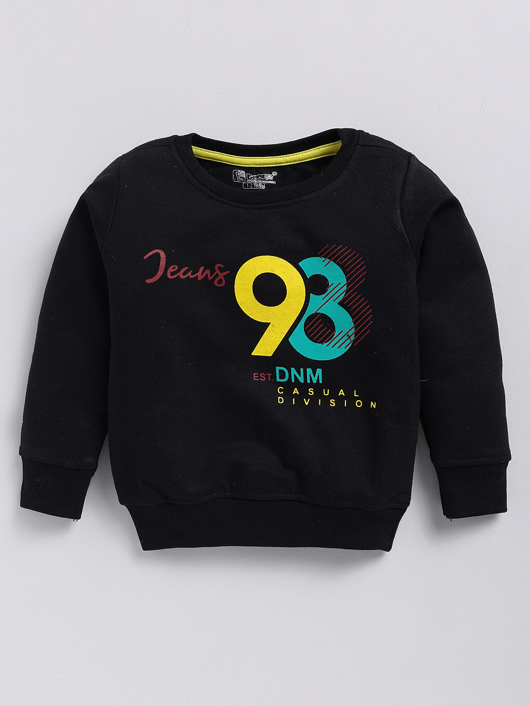 

Eteenz Boys Printed Premium Cotton Sweatshirt, Black