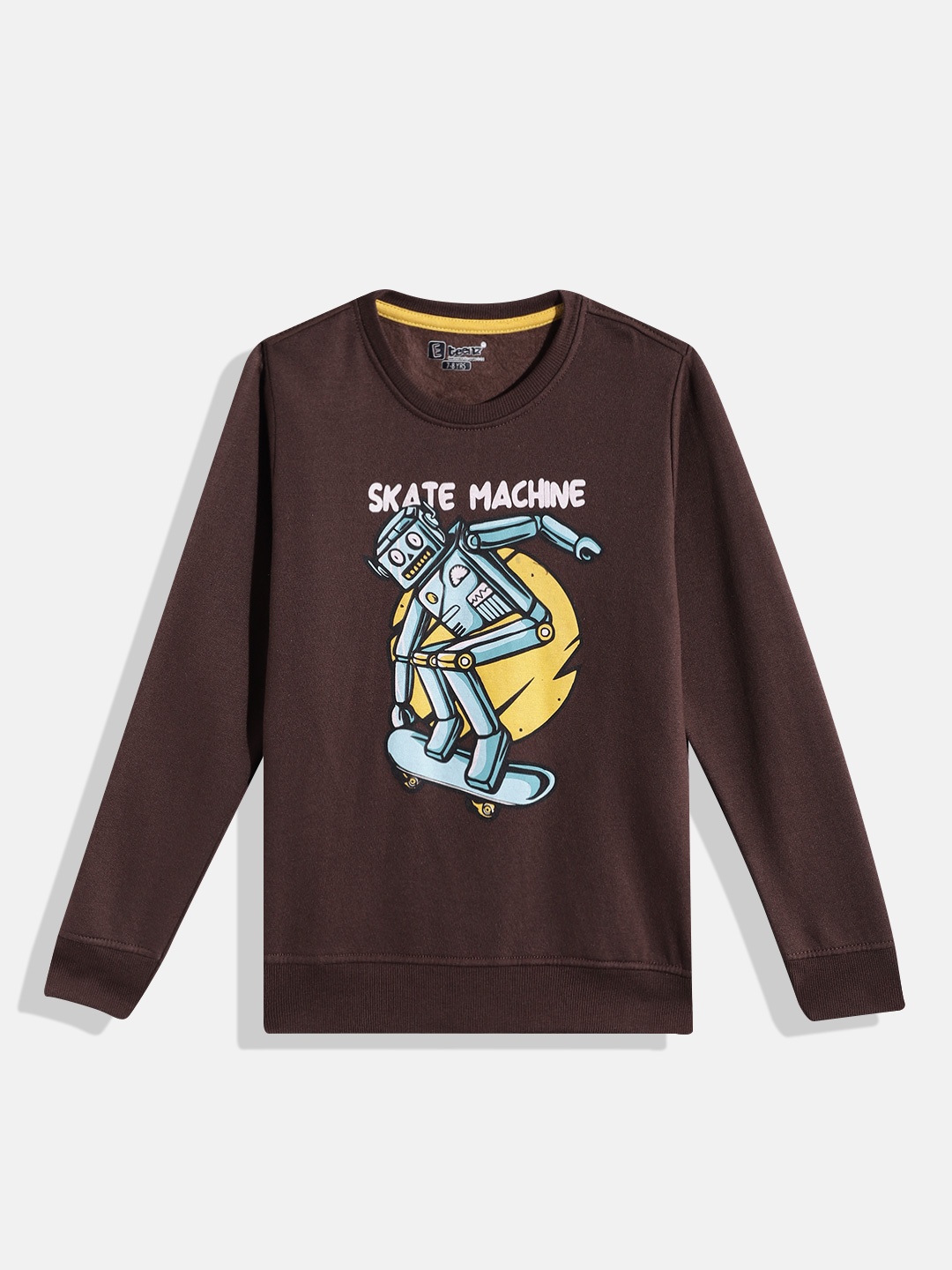 

Eteenz Boys Premium Cotton Graphic Printed Sweatshirt, Brown
