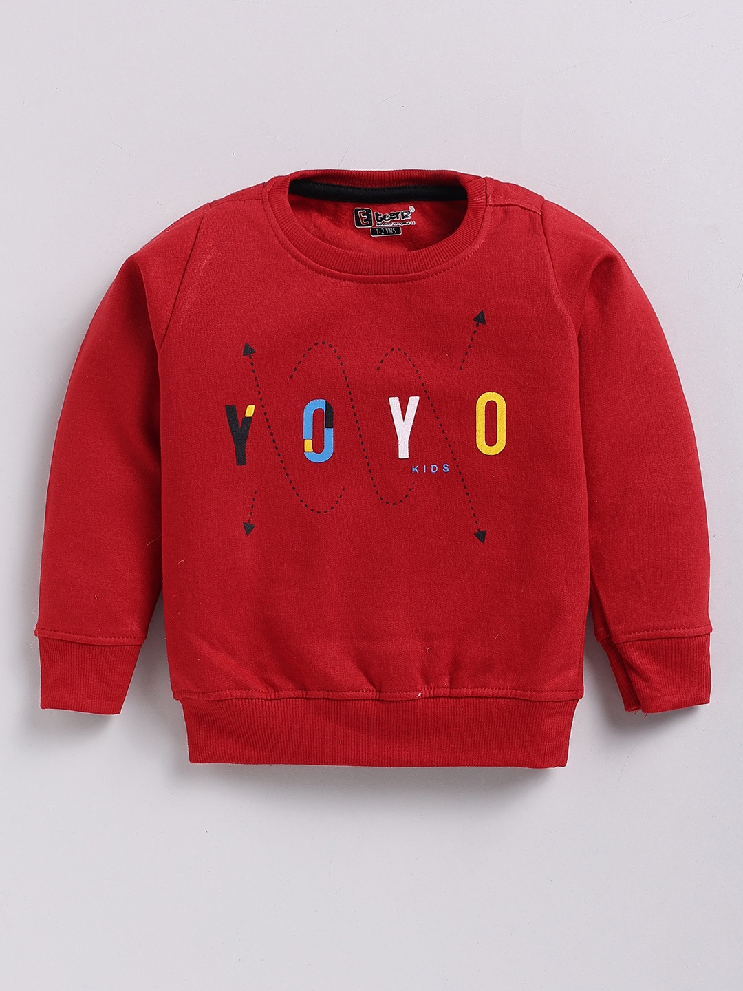 

Eteenz Boys Premium Cotton Typography Printed Sweatshirt, Red