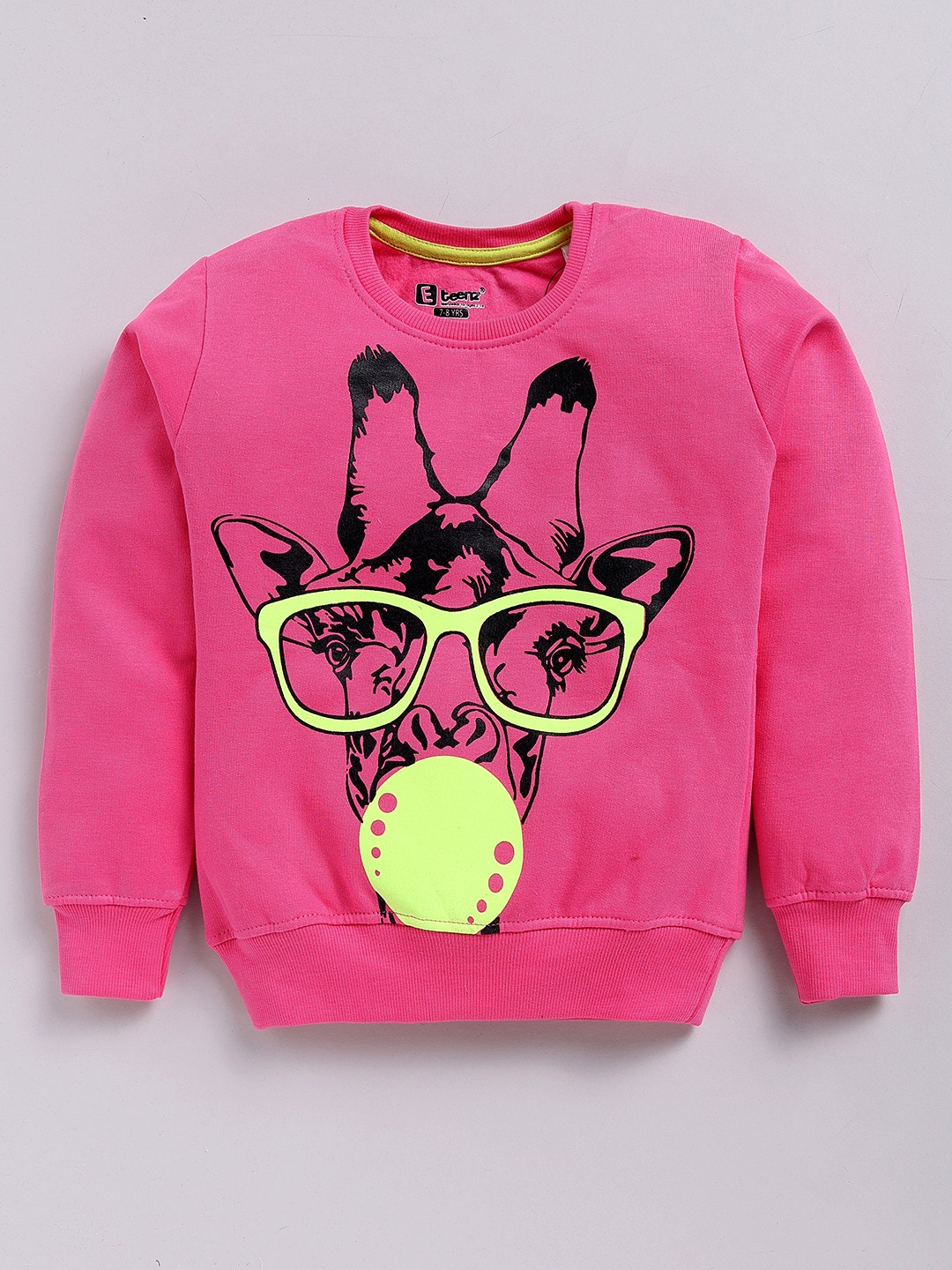

Eteenz Girls Graphic Printed Round-Neck Premium Cotton Sweatshirt, Pink
