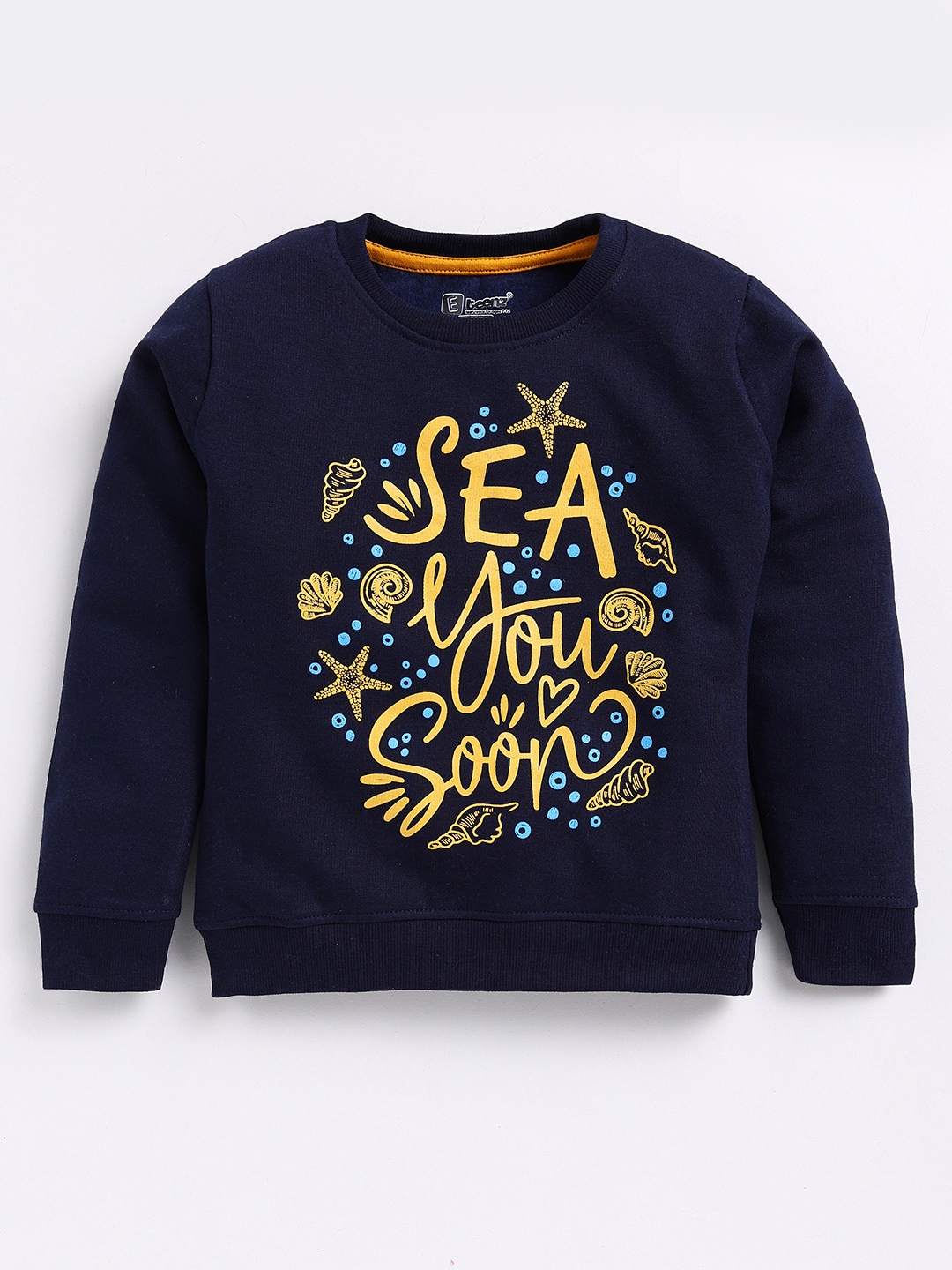 

Eteenz Girls Printed Premium Cotton Sweatshirt, Navy blue