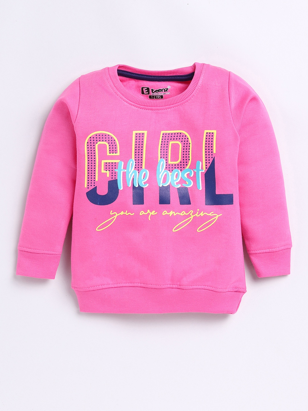 

Eteenz Girls Printed Premium Cotton Sweatshirt, Pink